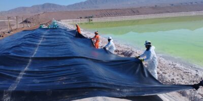 HDPE Geomembrane coating on pool edges